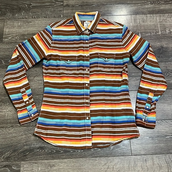 panhandle rough stock Tops - Womens Panhandle Rough Stock pearl snap shirt size medium